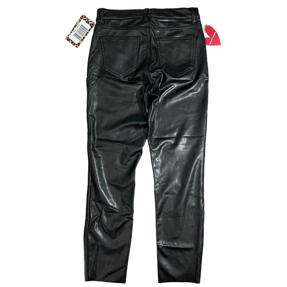 Ashley Mason Juniors Rachel Raw Hem Faux Leather Slim Straight Pants Size 26 - Picture 4 of 10